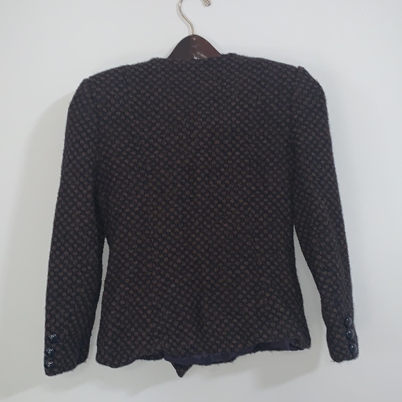 Vintage Herbert Grossman Blazer Women 8 Tweed Naivette Shoppe Mod Jacket - Picture 6 of 8